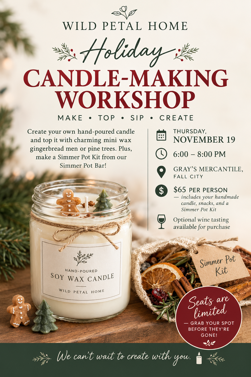 Holiday Candle-Making and Simmer Pot Workshop at Gray's Mercantile - November 19