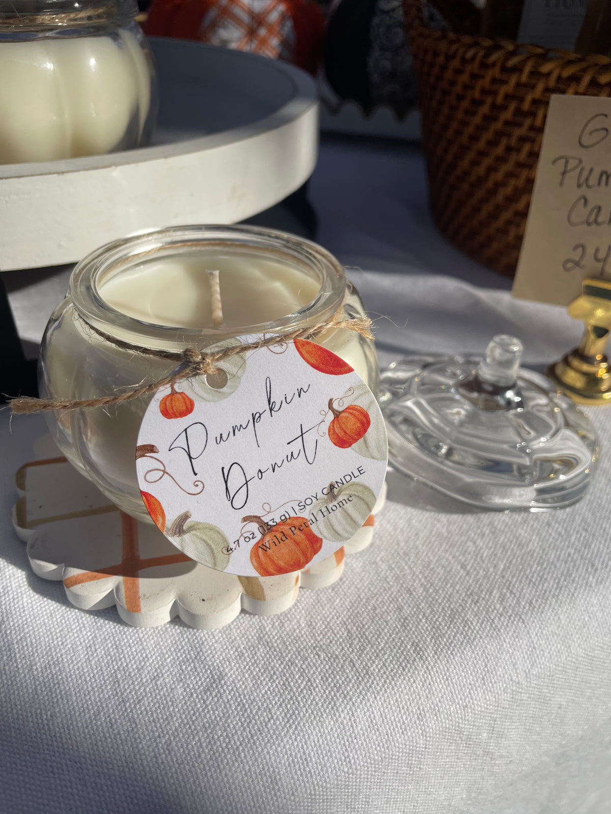 Clear Glass Pumpkin Candle