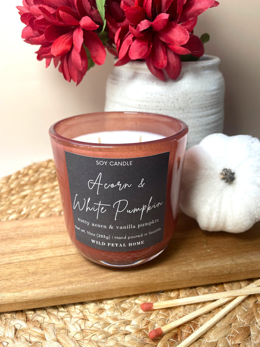 Acorn & White Pumpkin Candle