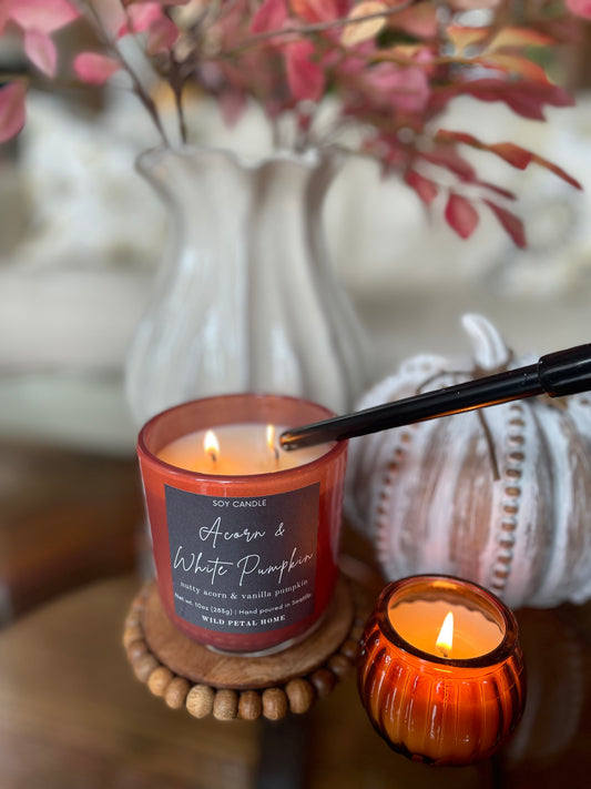Acorn & White Pumpkin Candle