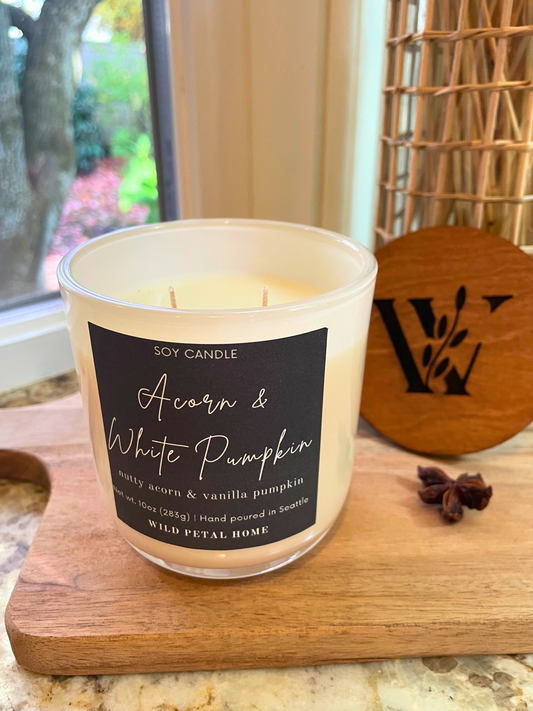 Acorn & White Pumpkin Candle
