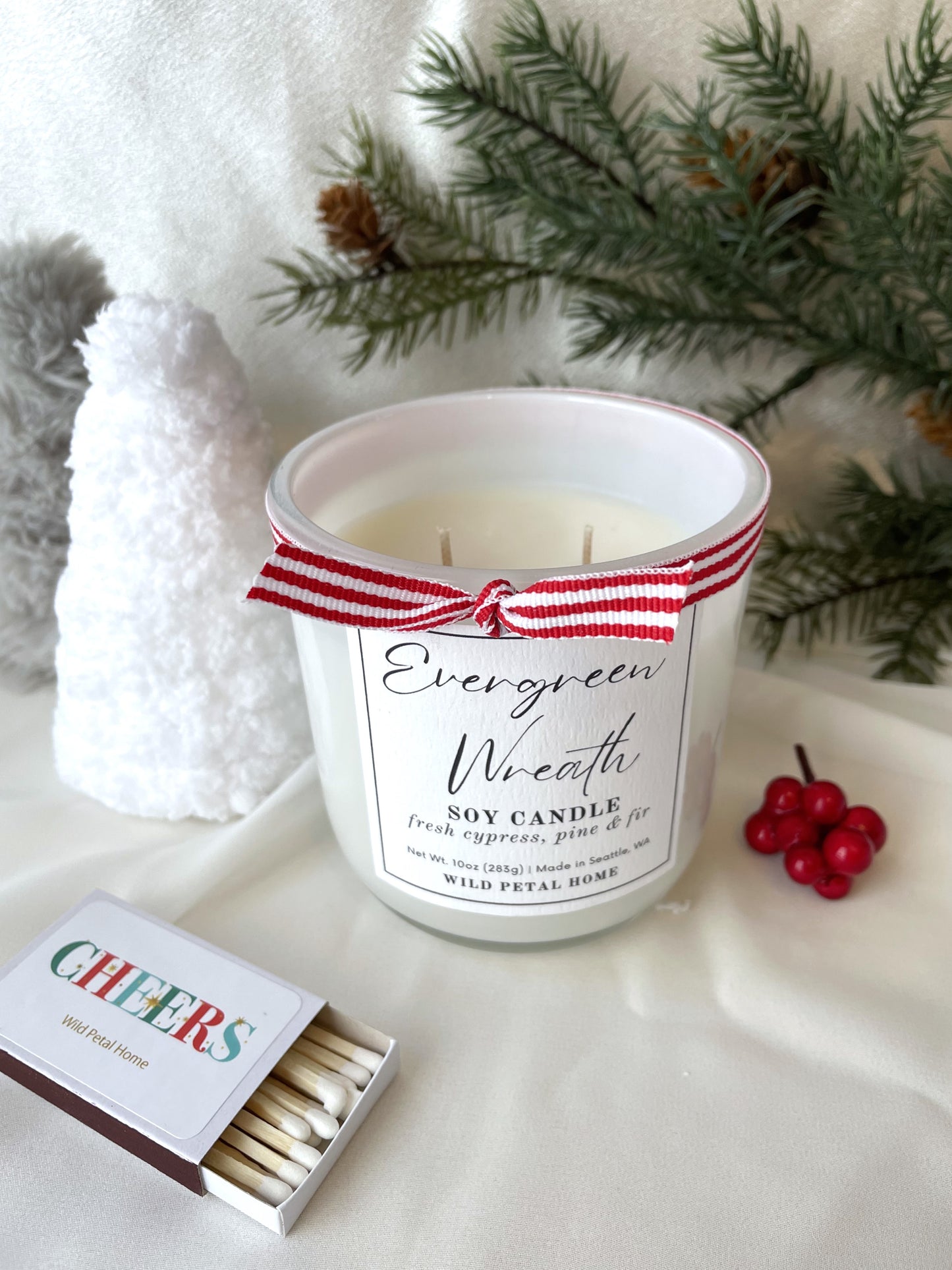 Evergreen Wreath Candle