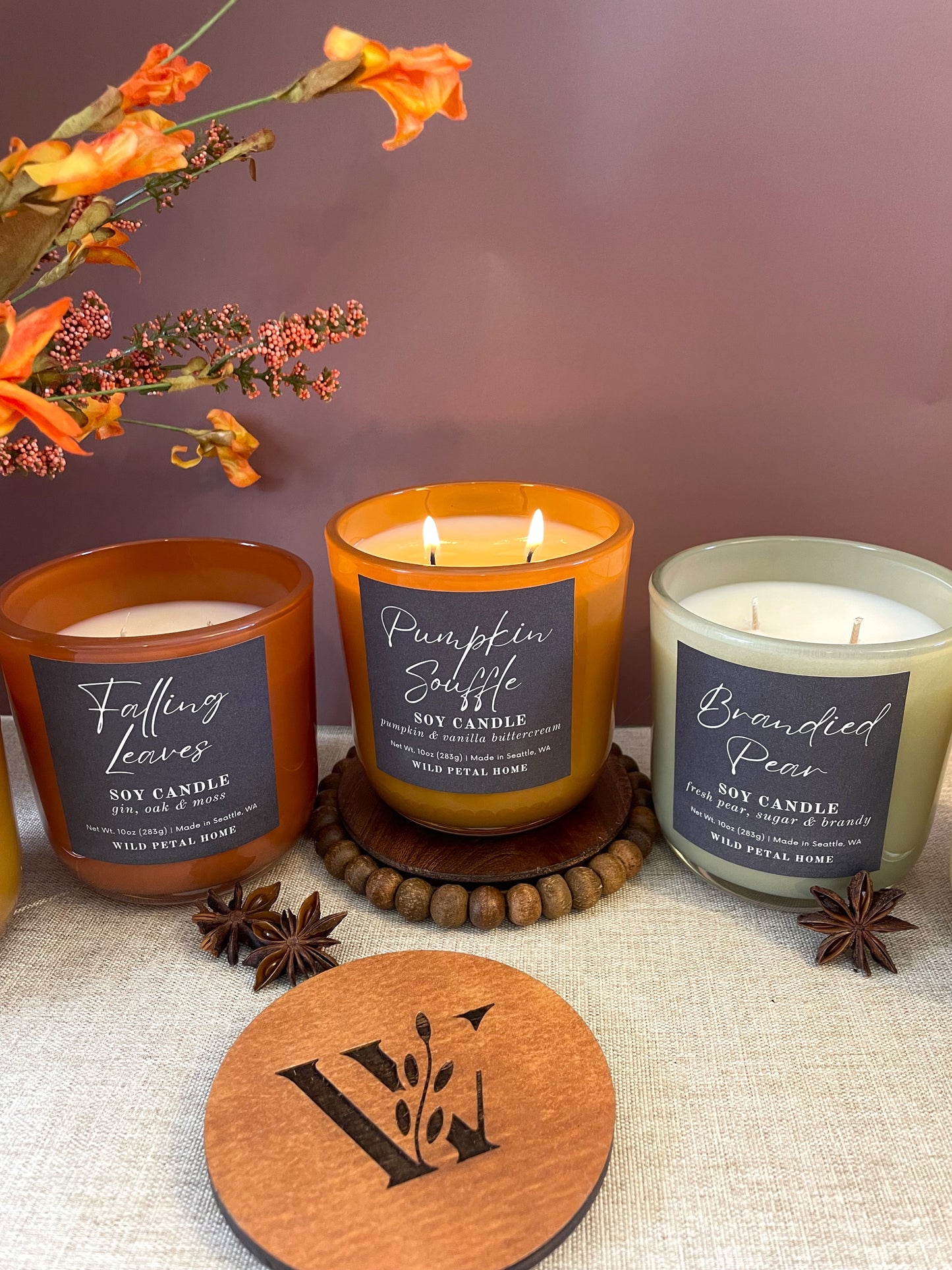 Premium Fall Candle Bundle of 3